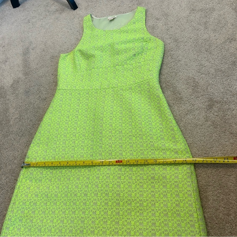 J. Crew lime green sleeveless textured tweed Racer back sheath A-line dress Sz 4 - Picture 12 of 13